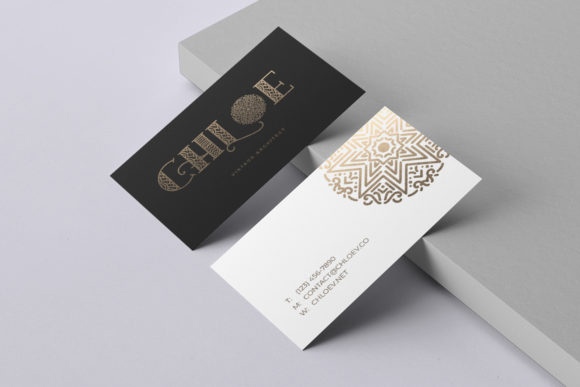 silver foil business card
